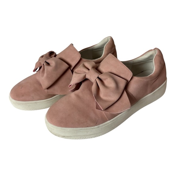 J. Adams slip on Wally sneakers pink suede bow details women’s size 9 - Picture 1 of 10